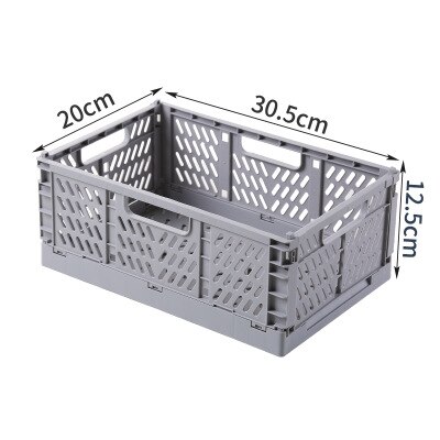Collapsible Crate Plastic Folding Storage Box UtilityCosmeticContainer Desktop Holder Home Kitchen Warehouse Storage Baskets Box: F