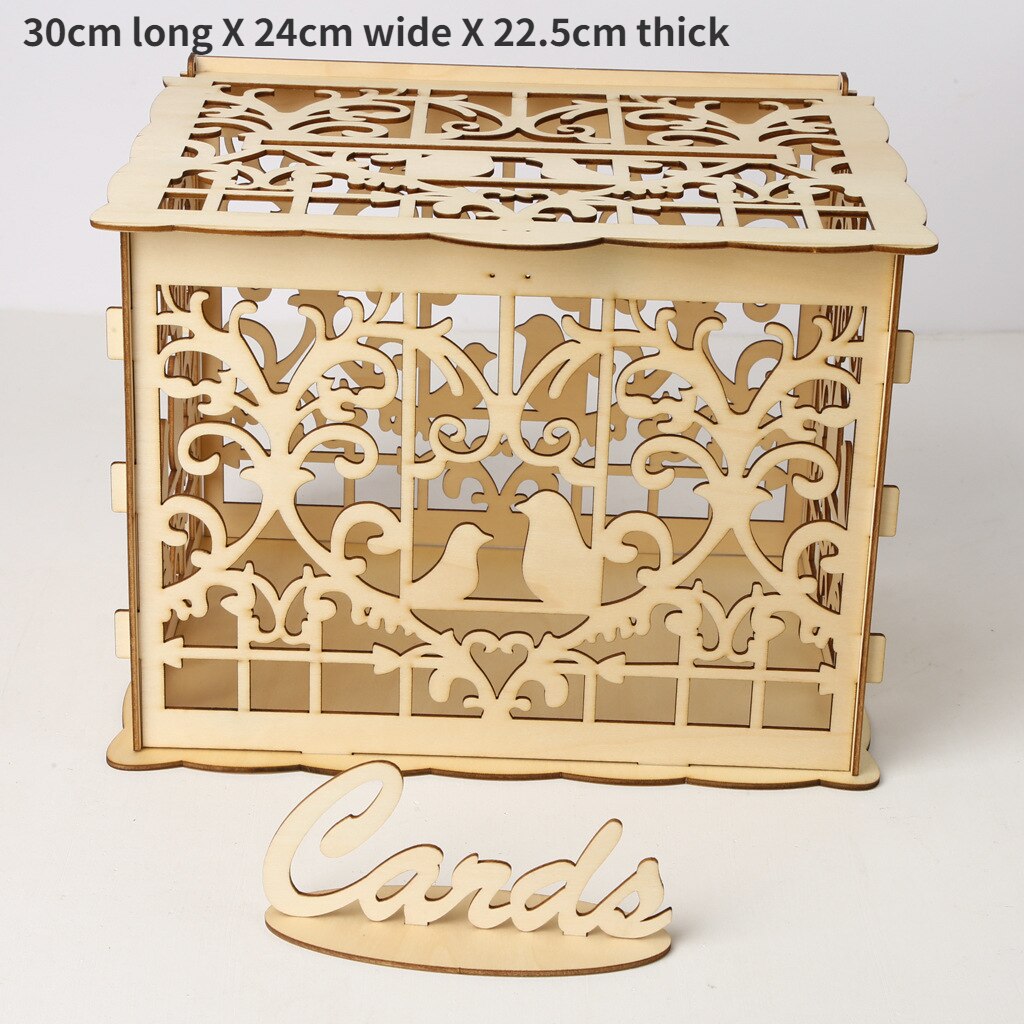 Wedding Card Boxes Wooden Box Wedding Decoration MR&amp;MRS Bride and Groom Wedding Supplies DIY Crafts Valentines Day Wedding Box: JM01369-L