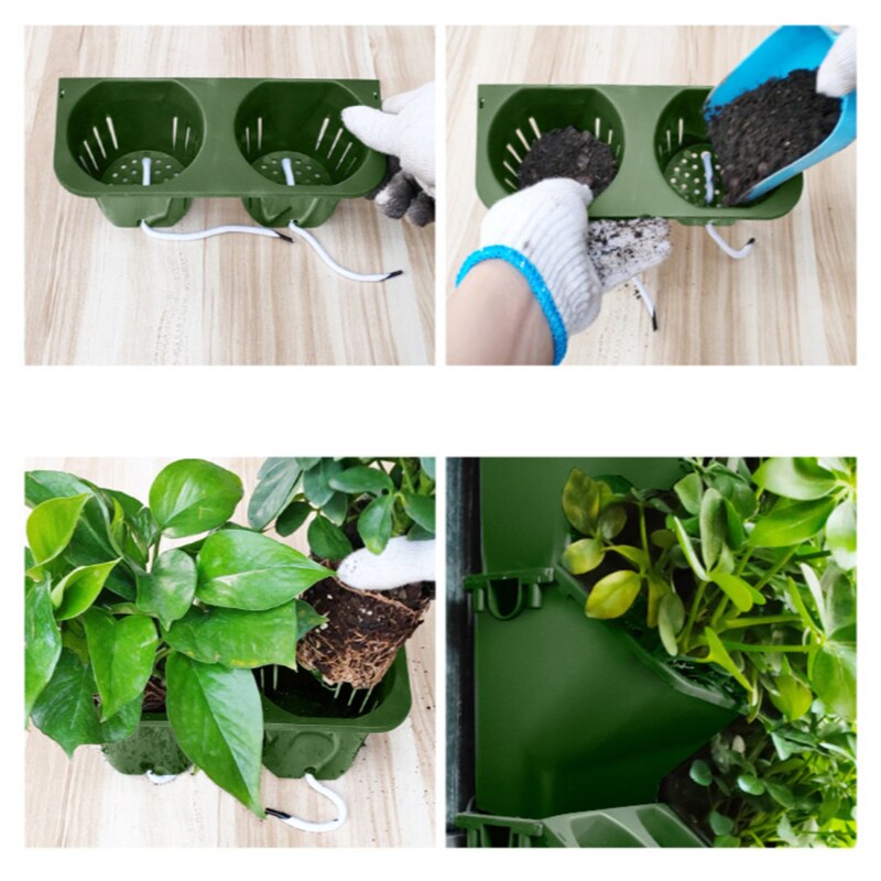 Roślina doniczkowa ścienna doniczka modułowa pionowa zieleń umywalka trójwymiarowe połączenie ściany bez perforacji wisząca doniczka