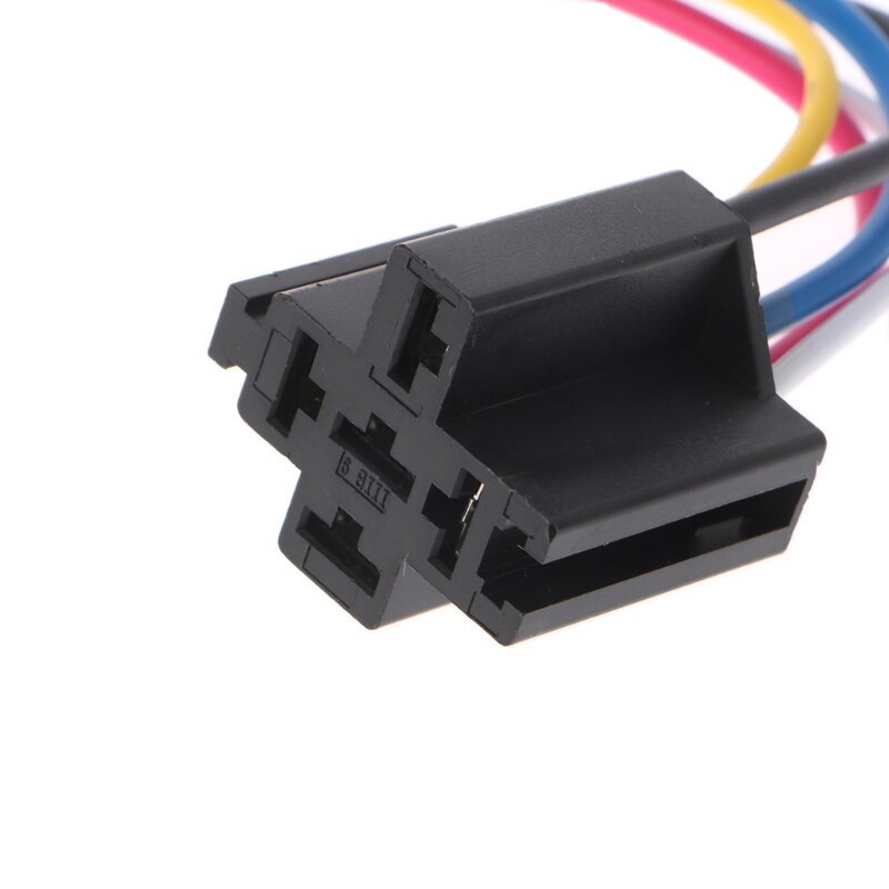 Pre Wired 5 Pin Relay Mounting Base Socket Holder 12V 24V 40A
