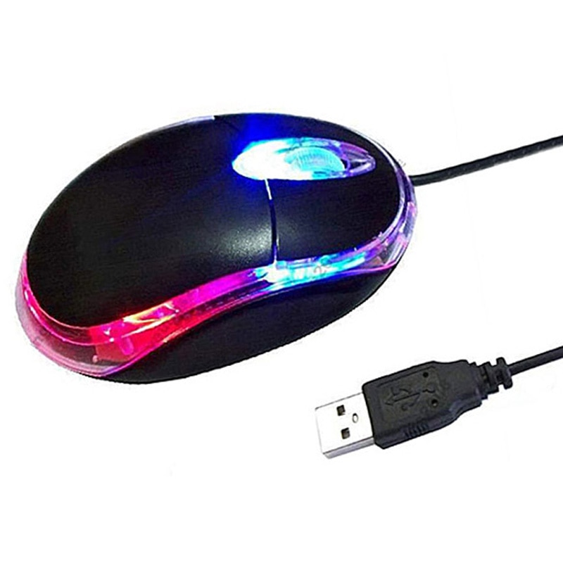 ! USB Optical Scroll Wheel Muizen Blauw Rood LED verlichting USB 2.0 & 1.1 Draadloze Optische Muis Voor PC Laptop