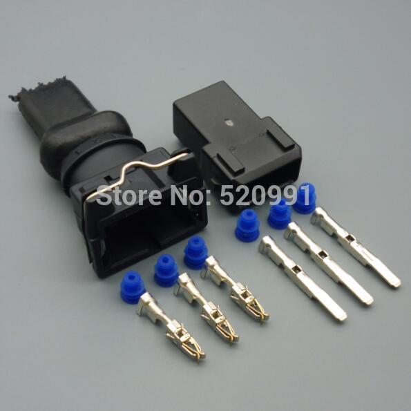 shhworldsea 3.5mm Female And Male 3 Pin Wire Connector For Bosch EV1 Electrical Connectors Automotive Plug: 1set male female