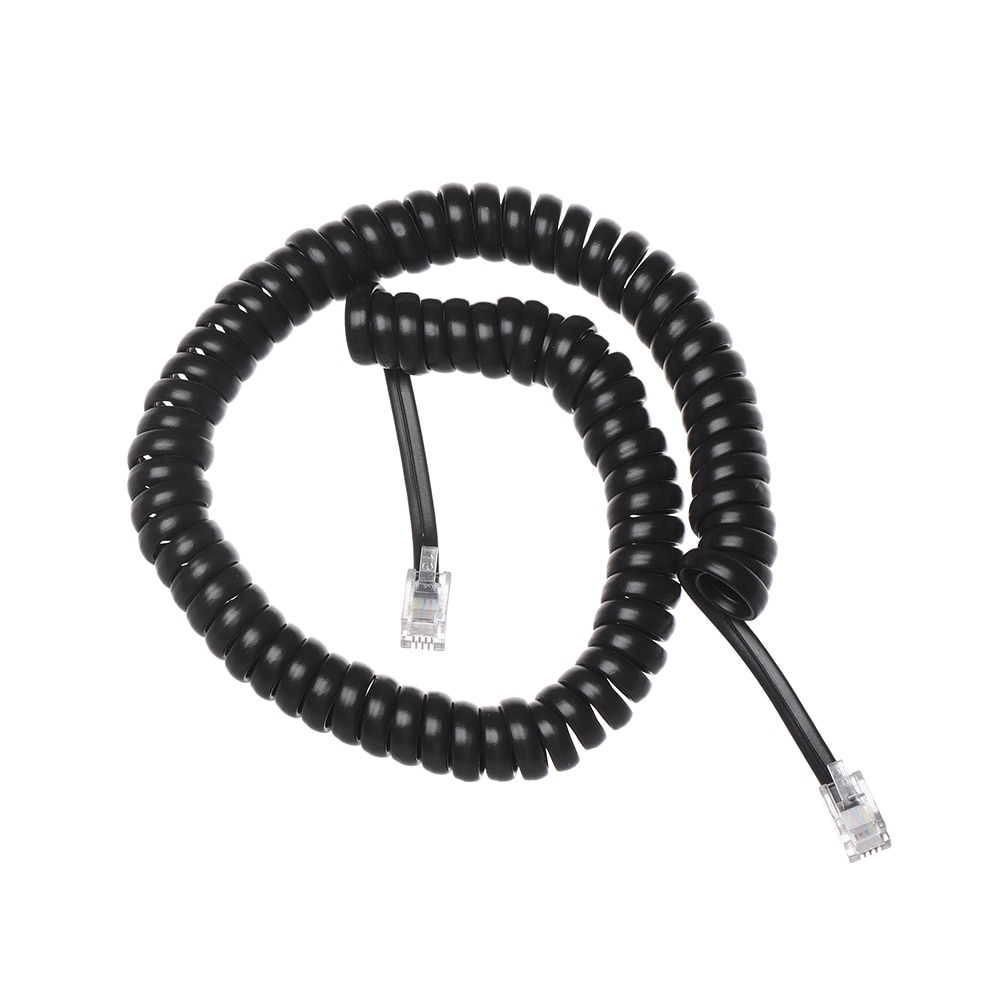 Lang telefonledning rette 2m/3m håndsett linje maskin spiral kurve 4 p 4c kontakt kobbertråd telefon volum kurve kontakt