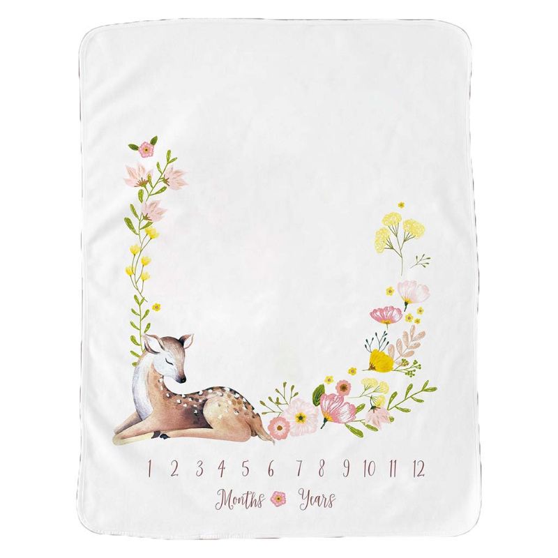 Baby Monthly Record Growth Milestone Blanket Animal Pattern Photography Props Q1FE