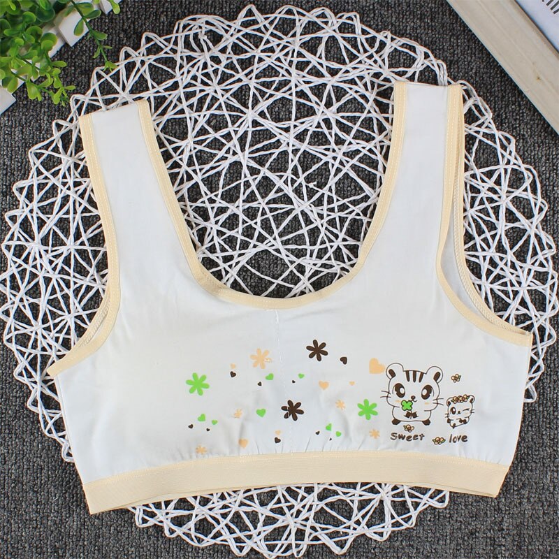 fjøs utviklings-bh, ren bomull, behagelig, pustende, ingen stålring, avtakbar pute, jentebh: 2