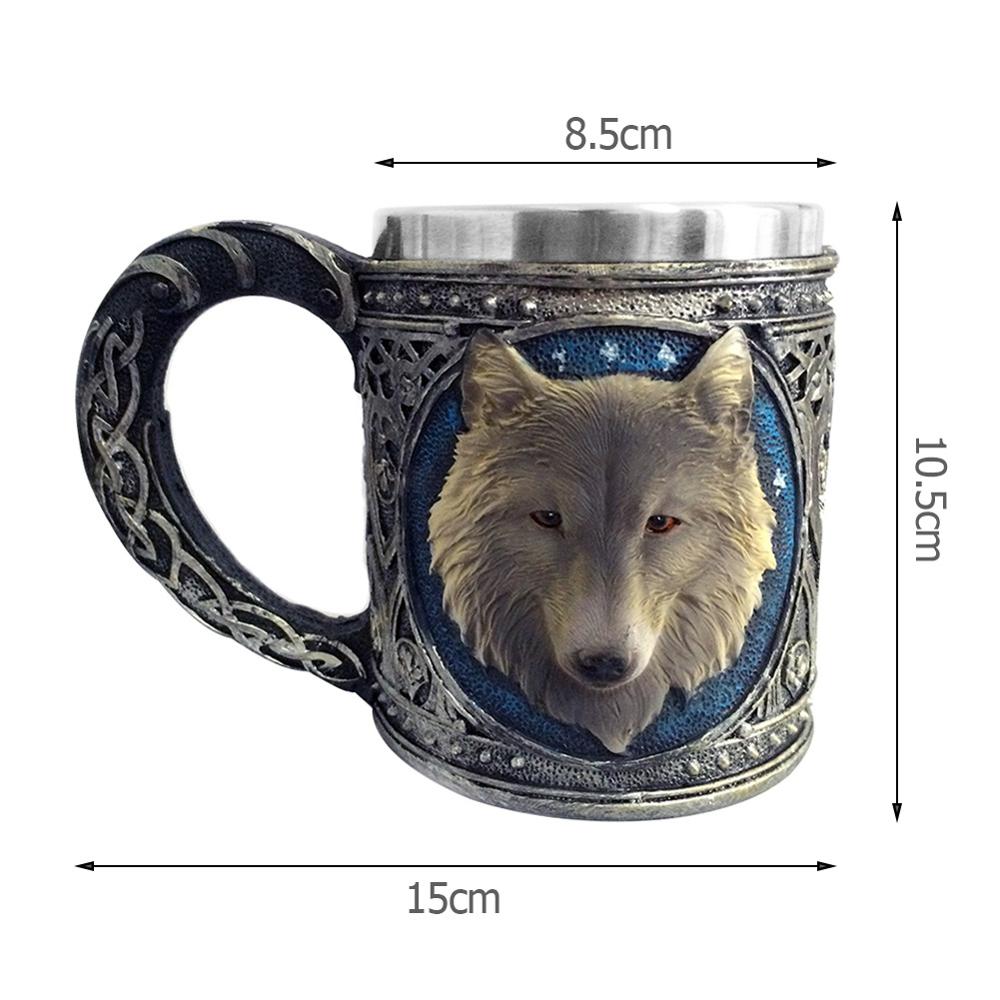 Viking Wood style Beer Mug Double Wall Insulated Beer Cup Wine Tumbler Tea Milk Coffee Cup Bar Drinking Christmas: B