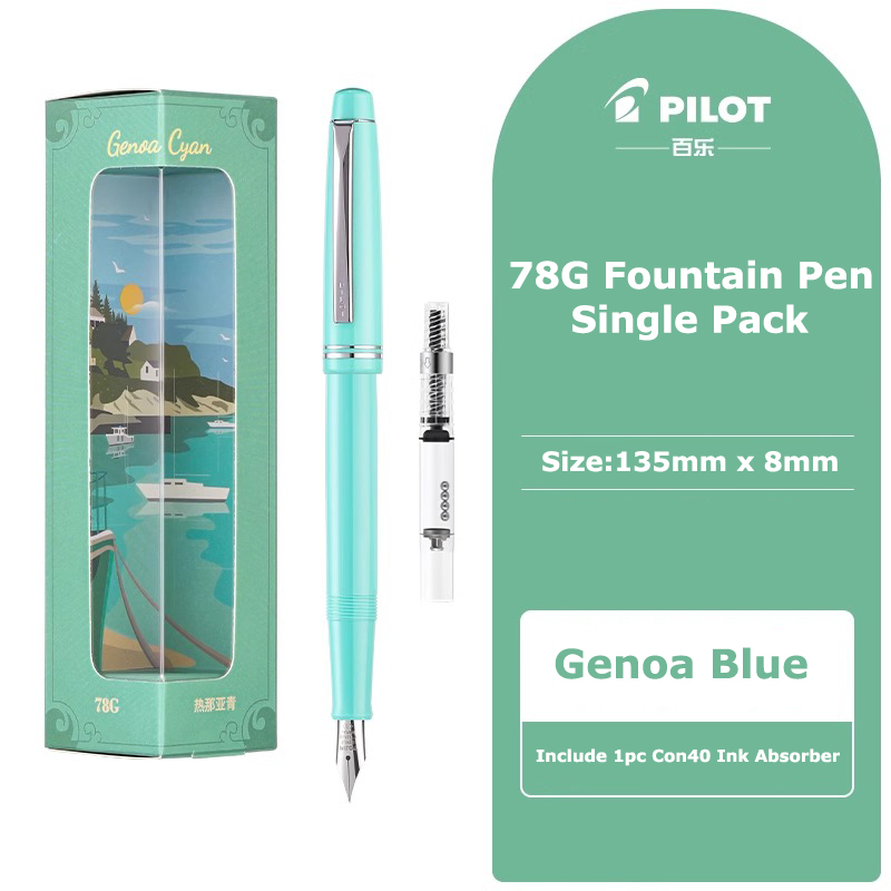 Pilot 78G plumas estilográficas de suministros de papelería, punta suave escritura sin esfuerzo, pluma de práctica de caligrafía para estudiantes: Verde claro / f