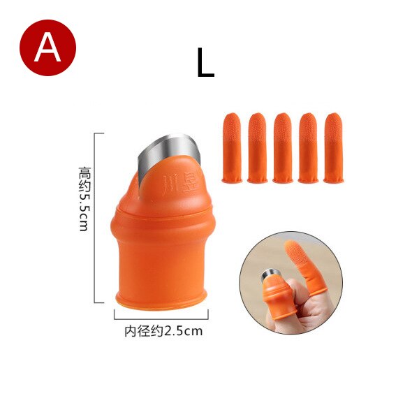 Silicone Thumb Knife Finger Protector Vegetable Harvesting Knife Plant Blade Scissors Cutting Rings Garden Gloves GUANYAO: A L