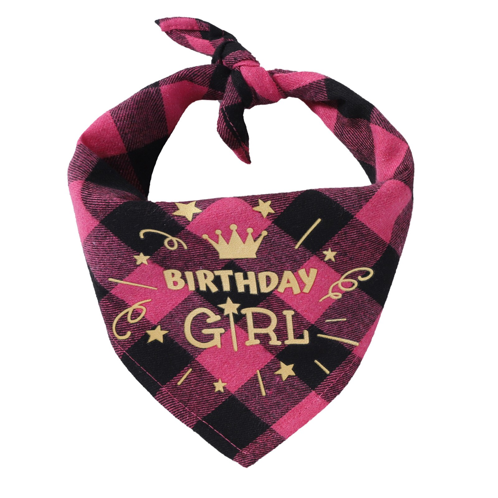 Nonor Verjaardag Pet Bandana Kraag Voor Honden Katten Katoen Driehoekige Slabbetjes Sjaal Kraag Huisdier Artikelen Puppy Accessoires: 01 Pink Girl