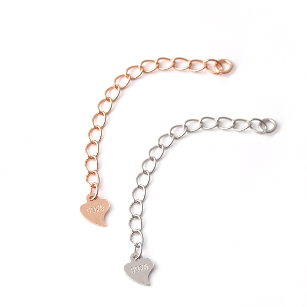 S925 Sterling Zilver Onregelmatige Hart Armband Staart Ketting Verlengketting Voor Diy Sieraden Maken Sieraden Accessoires Benodigdheden