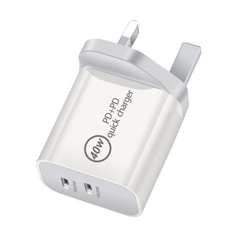 Double PD USB C Charger EU/US Wall Travel Charger 40W Fast Charge For iPhone 13 11 12Pro Xiaomi 10 Huawei P30 Cell Phone Charger