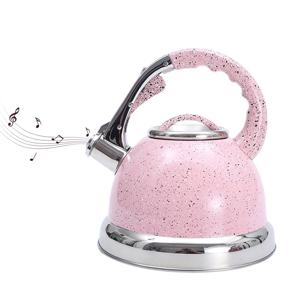 Pink Spring Tea Kettle 3.5L Pink Whistling Tea Kettle European Style Stai... – Vicedeal