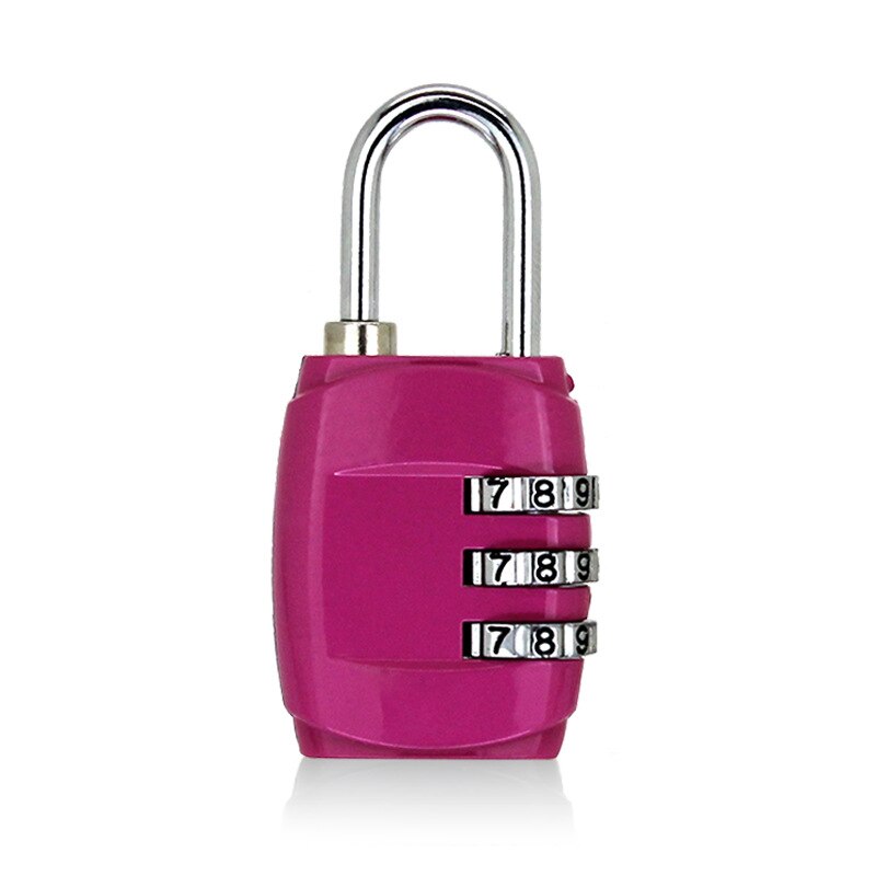 Luggage Travel Lock 3 Dial Travel Padlock Simple Door Lock Password Lock Combination for Luggage Suitcase Baggage Gym Locker: Rose red