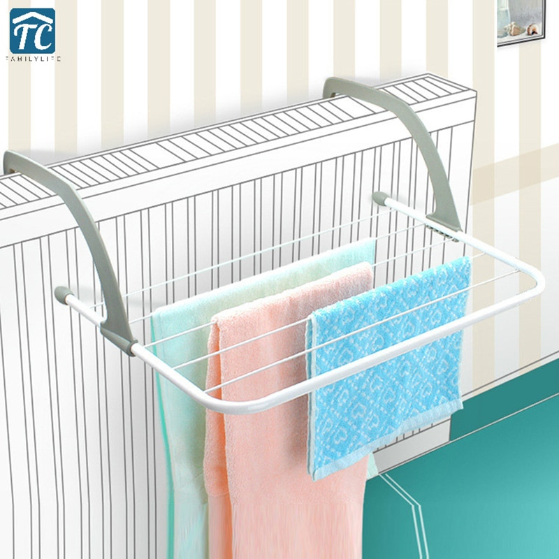 52x16x34.5cm Foldable Drying Rack Folding Outdoor Pole Portable Clothes Punch Radiator Hanger Balcony Telescopic Dryer Airer