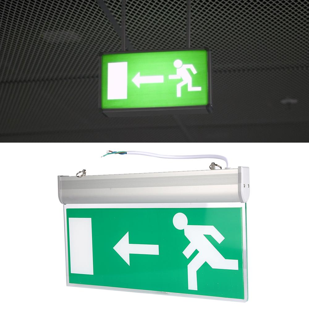 Nødudgangsbelysning venstre højre tegn sikkerhedsevakueringsindikatorlampe 110-220v akryl led til hotel og andre offentlige steder