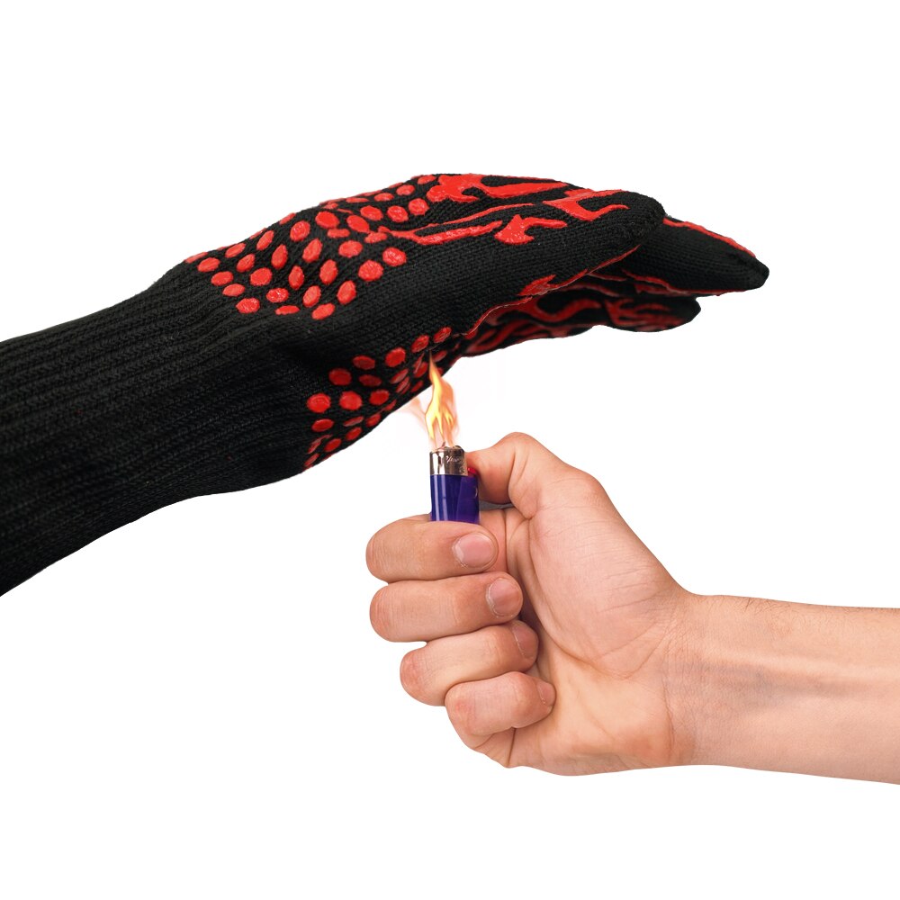 Safety Fireproof Gloves Fire Insulation High Temperature Resistant Work Gloves Kitchen BBQ Grill Non-slip Microwave Oven Gloves