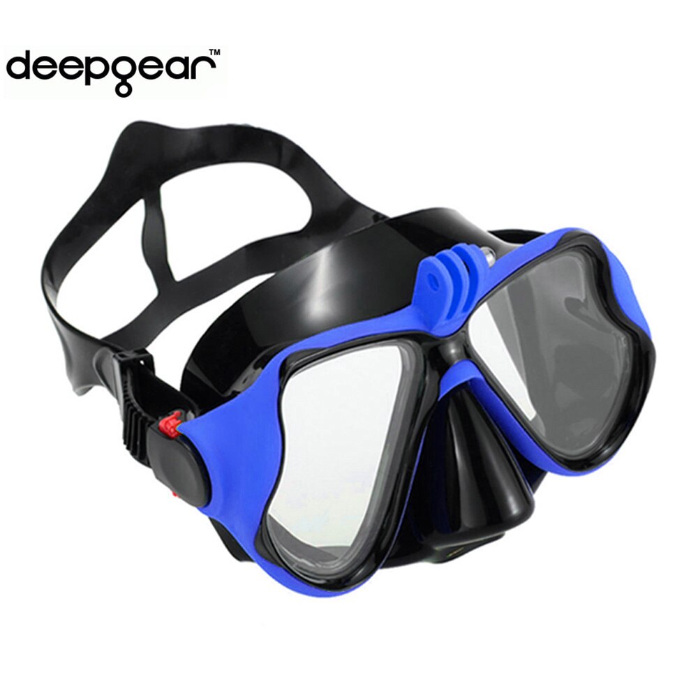 Deepgear meer tauchmaske oben erwachsene kamerahalterung taucherbrille zu Gopro Schwarz silikon blau schnorchel maske oben kurzsichtig schnorchel maske: Standard Blau Maske