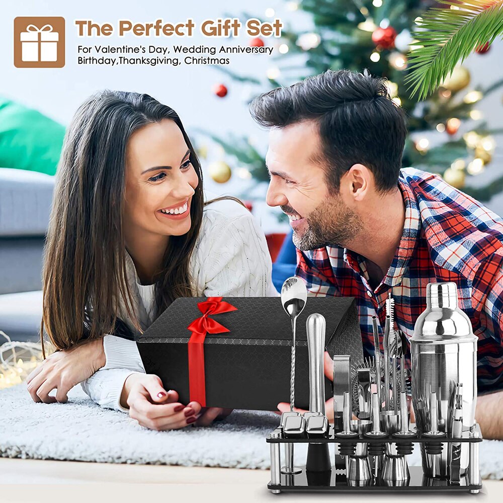 Zestaw barmańnarty 23-sztuka wibrator robić koktajli zestaw ze stali nierdzewnej lodu ziarna akrylowe stojak na napoje mieszane martini akcesoria barowe