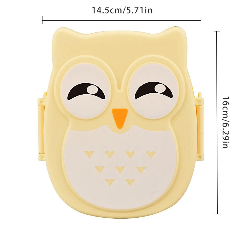 Draagbare Plastic Kinderen Studenten Lunchbox Bento Box Voedselcontainer Kartonnen Servies Bestek Voedselcontainer: YELLOW