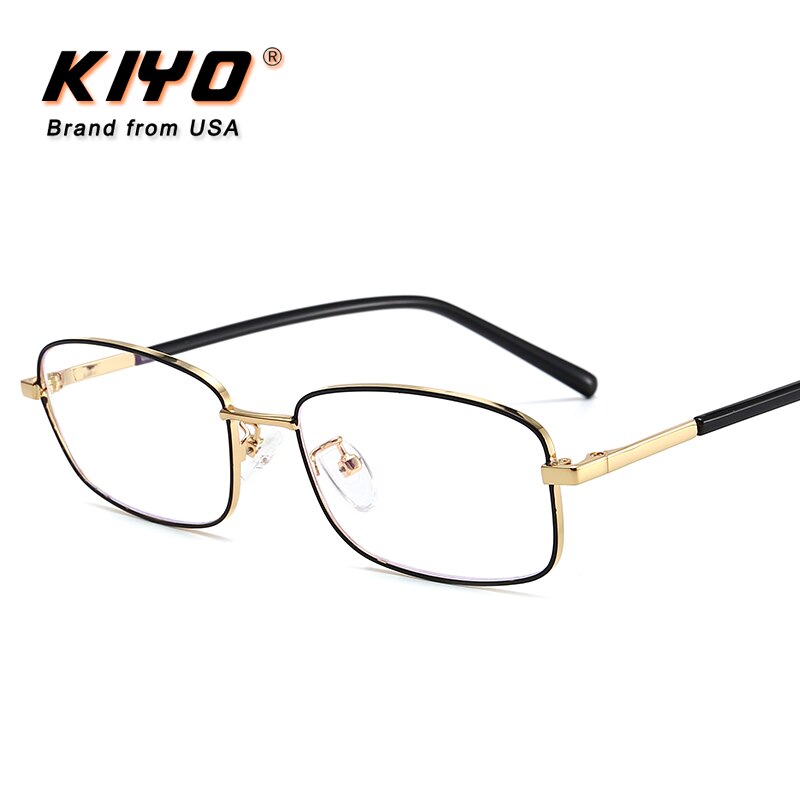 Kiyo merk dames heren anti-blauw licht optisch montuur metalen brilmonturen vierkante bril brillen 9647