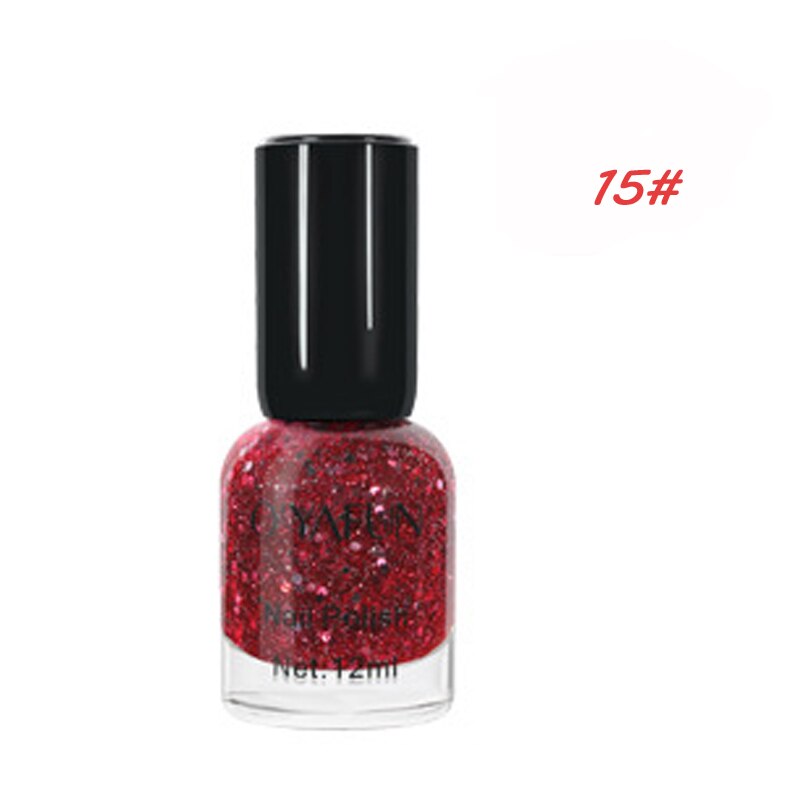 Neglelak hurtigtørrende ingen belysning slik macaron farve neglemaling giftfri gør-det-selv neglekunstpigment glitter neglelak hurtigttørrende: 15