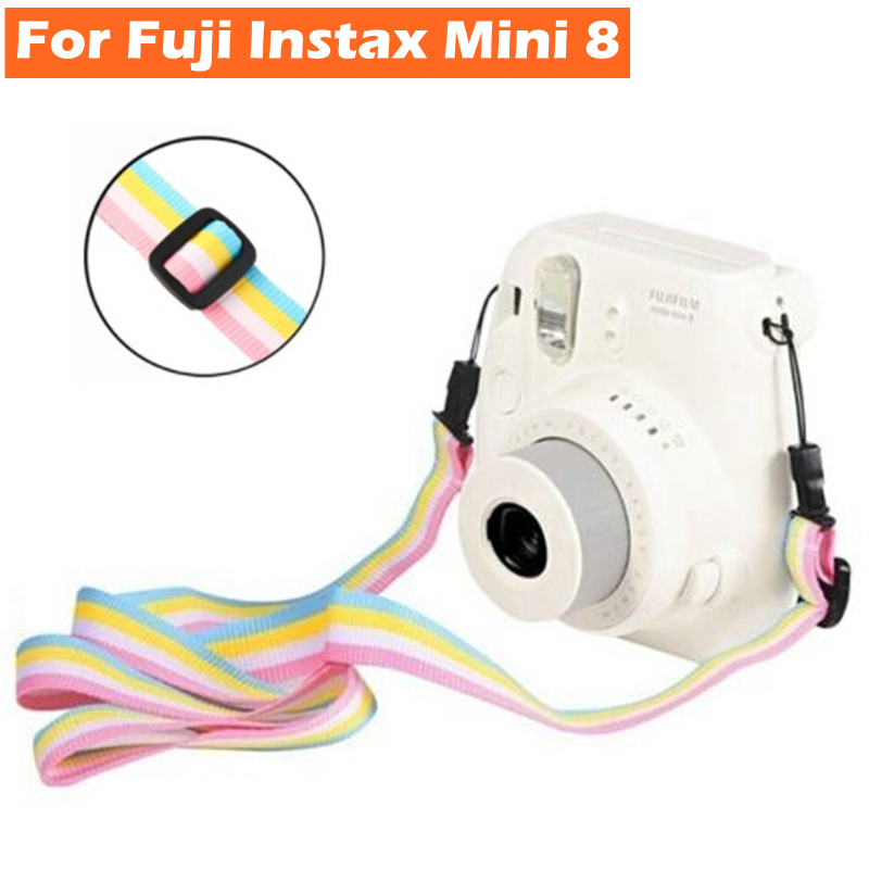 Handige Verstelbare Rainbow Camera Schouderriem Riem Sling voor Fujifilm Fuji Film Instax Mini 8 voor Polaroid PIC-300P Accessoire