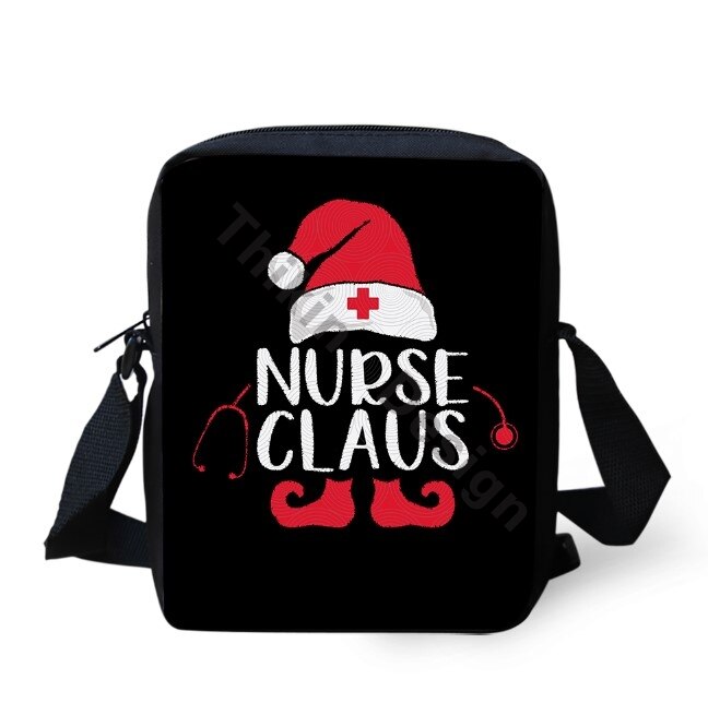 Kerst Verpleegkundige Crew Prints Patroon Schouder Tas Voor Meisjes Crossbody Telefoon Bag Coin Boodschappentassen Mochila: ALP2087E