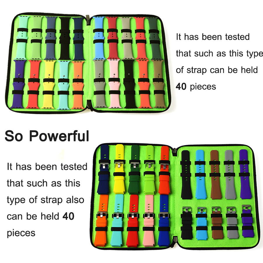 40 Slots Felt Watch Organizer Box Watchband Storage Case for Apple Watch Band Box Pouch Watch Strap Organizer Holder Bag Durable
