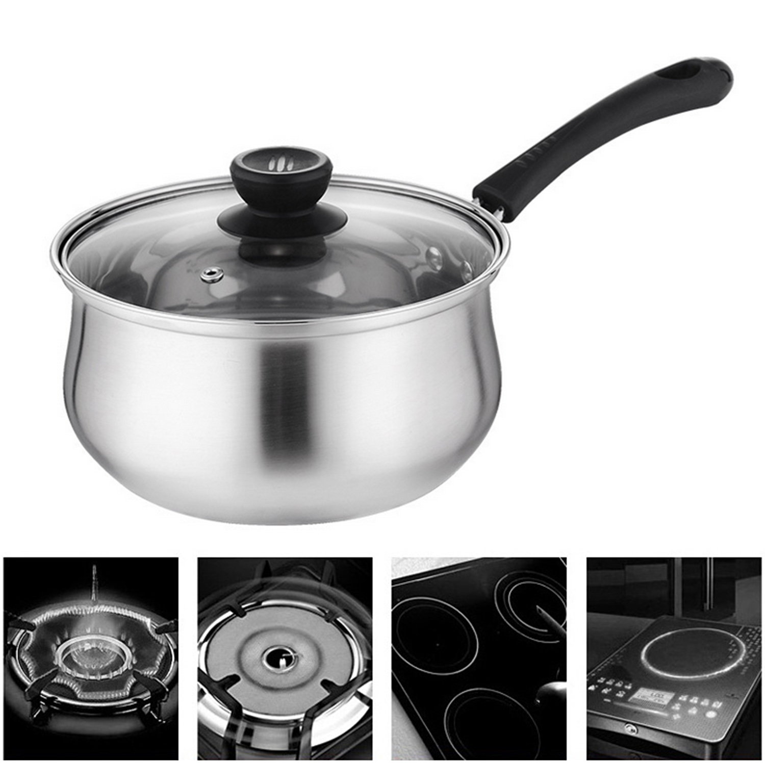 1.5L Rvs Steamer Pot Soep Pot Koken Multi-purpose Kookgerei Met Stoomboot Pot Keuken Non-stick Pan algemeen Gebruik