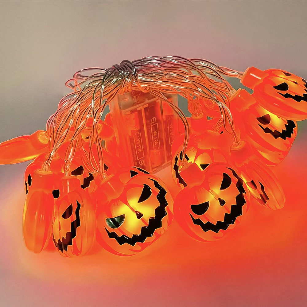 Halloween decoratie LED-lichtslingers, pompoen Ghost spinnenweb hanglamp, thuis buiten lantaarn rekwisieten: L / Fluorescentie Geel