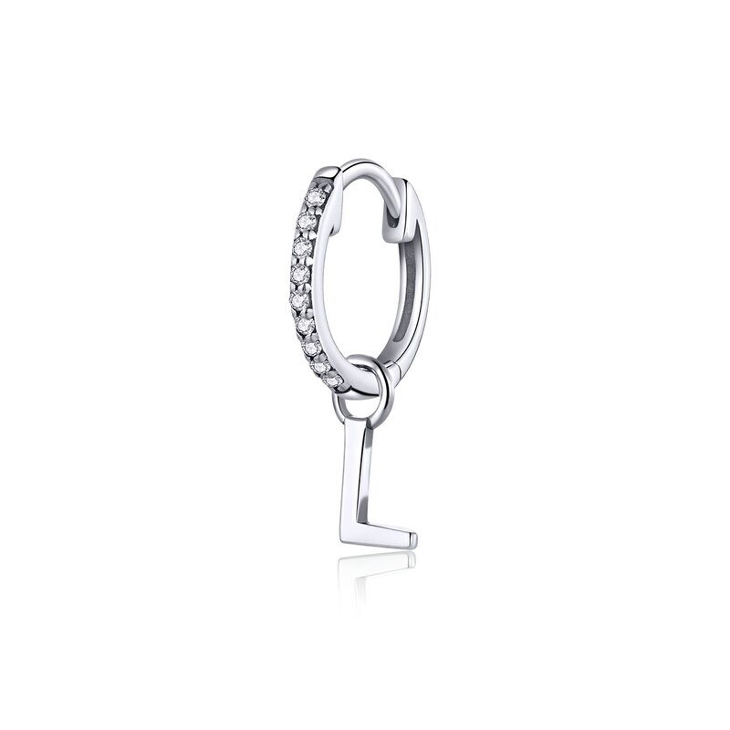 Wostu Brief Een Initialen Kleine Oorbellen 925 Sterling Zilver Zirkoon Alfabet Mini Oorringen Voor Vrouwen S925 Sieraden FIE848-A: FIE848-L