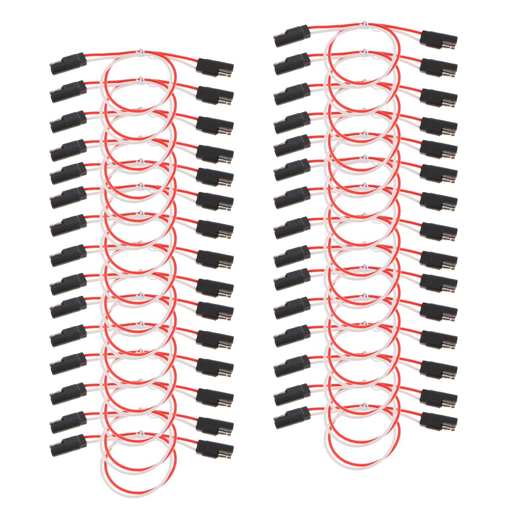 30x Quick Disconnect Polarized 13" 2-Pin SAE Wire Flat Plug 12V