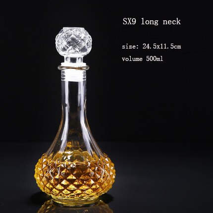 Botellas de vino vacías de XMT-HOME, botella de vidrio de alcohol para licor de alcohol, frasco de vidrio de 500ml, 1 ud.: SX9
