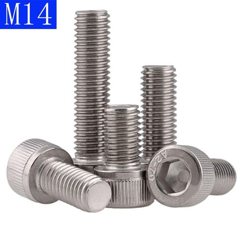 M14 - 2 14mm 304 Stainless Steel SOCKET HEAD Caps Screws Allen Hex Socket Cap Head DIN 912 A2 / 70 , 2 Coarse