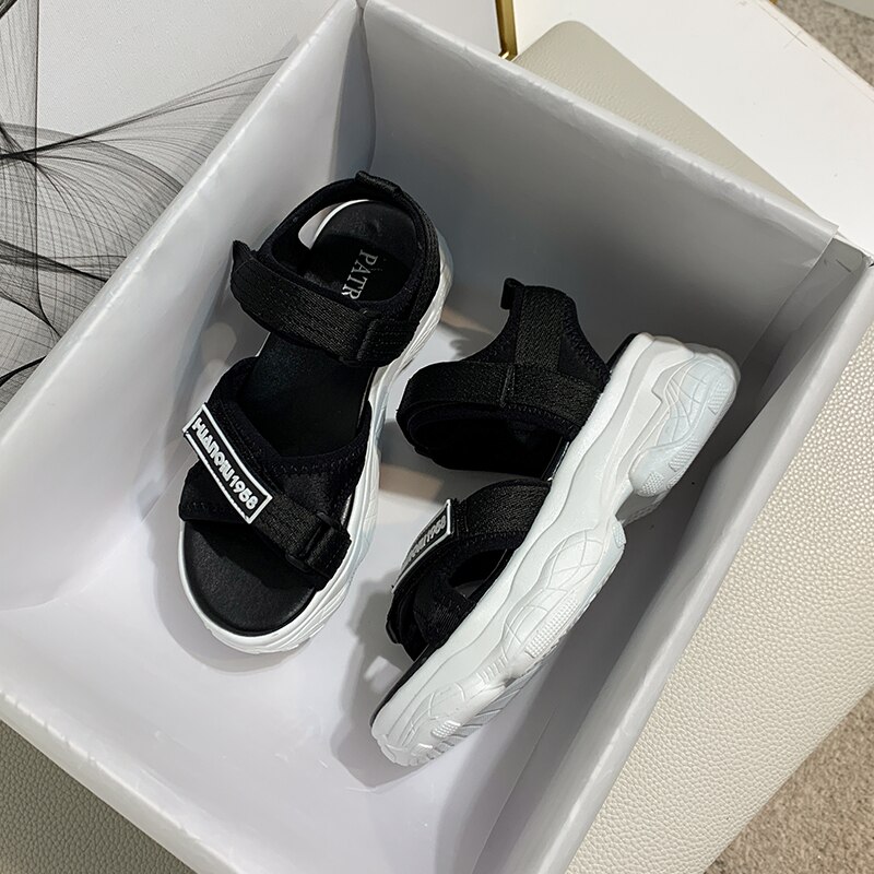 Sandaler sko kvinner sport utendørs sandaler kvinnelige sport jenter krok og loop plattform plattform joggesko: 1739n a / 5