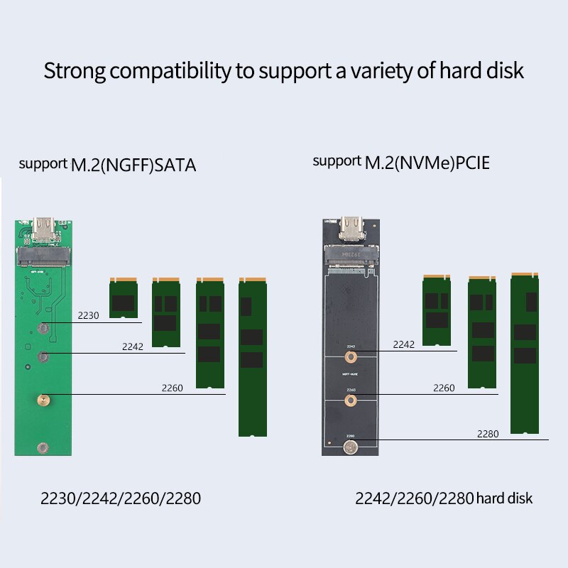 USB3.1 Type-C to M.2 M Key NVMe PCIE SSD Box Solid State Drive Housing Case 10Gbps M2 SSD 2280 Hard Drive Disk Enclosure HDD Box