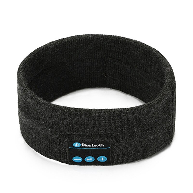 Wireless 5,0 elastic sports headband yoga fitness headset music headwear sleep headphones for side sleepers: Grey