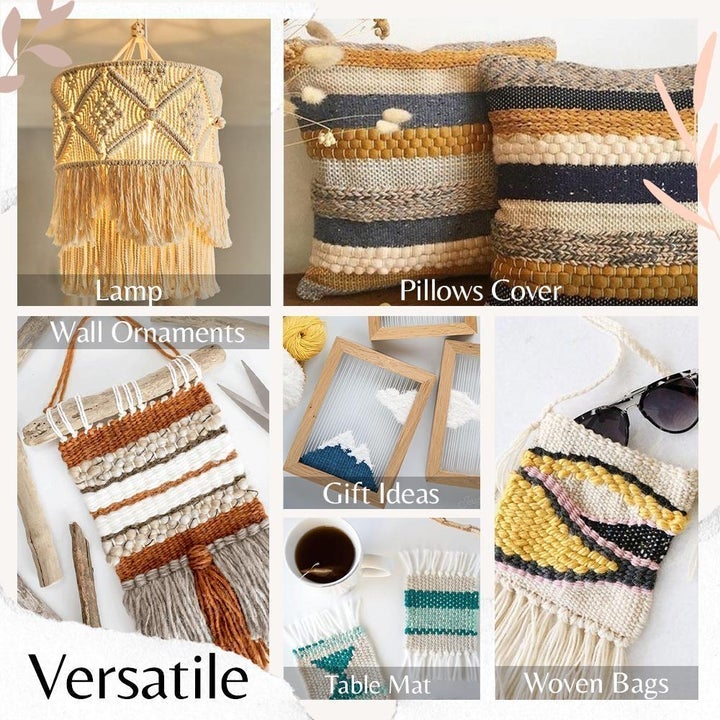20cm Wooden Weaving Loom Starter Kit Hand-Woven DIY Woven Set Household Tapestry Scarf Multifunctional Loom Sewing Machine