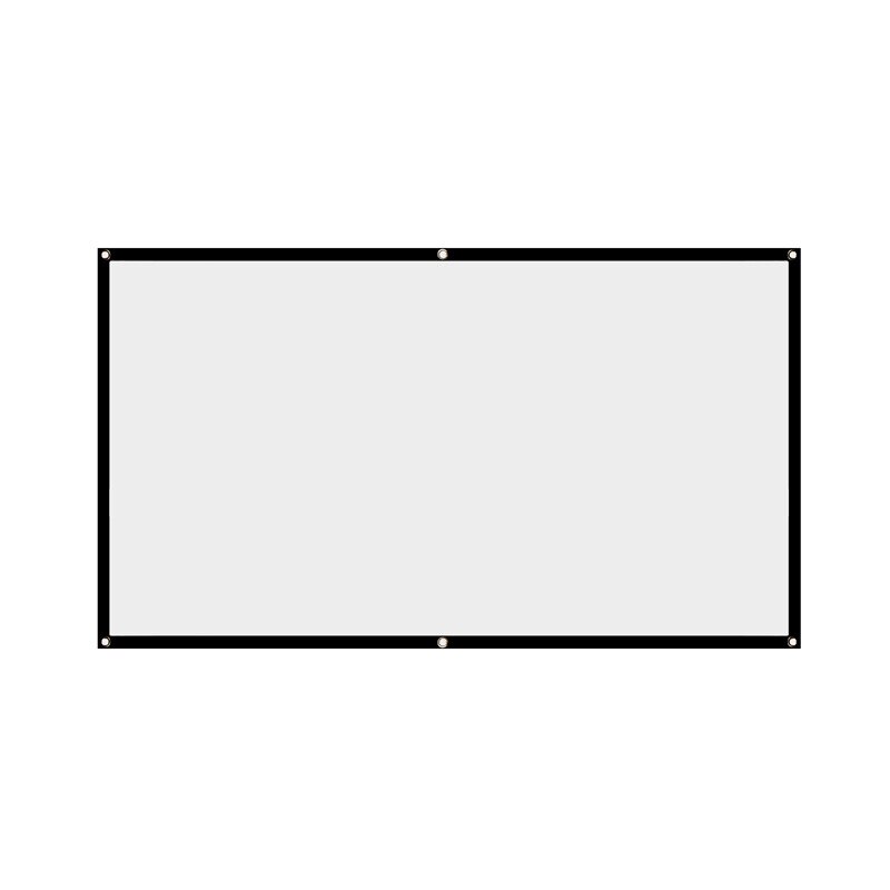 16:9 Portable Foldable Projector Screen Wall Mounted Home Cinema Theater 3D HD Projection Screen Canvas: 60inch