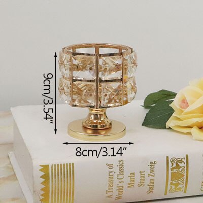 Mini cristal bougeoir or mignon chandelier ornement décoration de mariage centres de Table chandelier pour fête décor à la maison: M