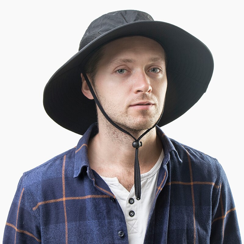 UPF 50+ Summer Wide Brim Bucket Hat Waterproof Breathable Packable Men Women Sun Hat Fishing Safari Boonie Hat Beach Panama Hat