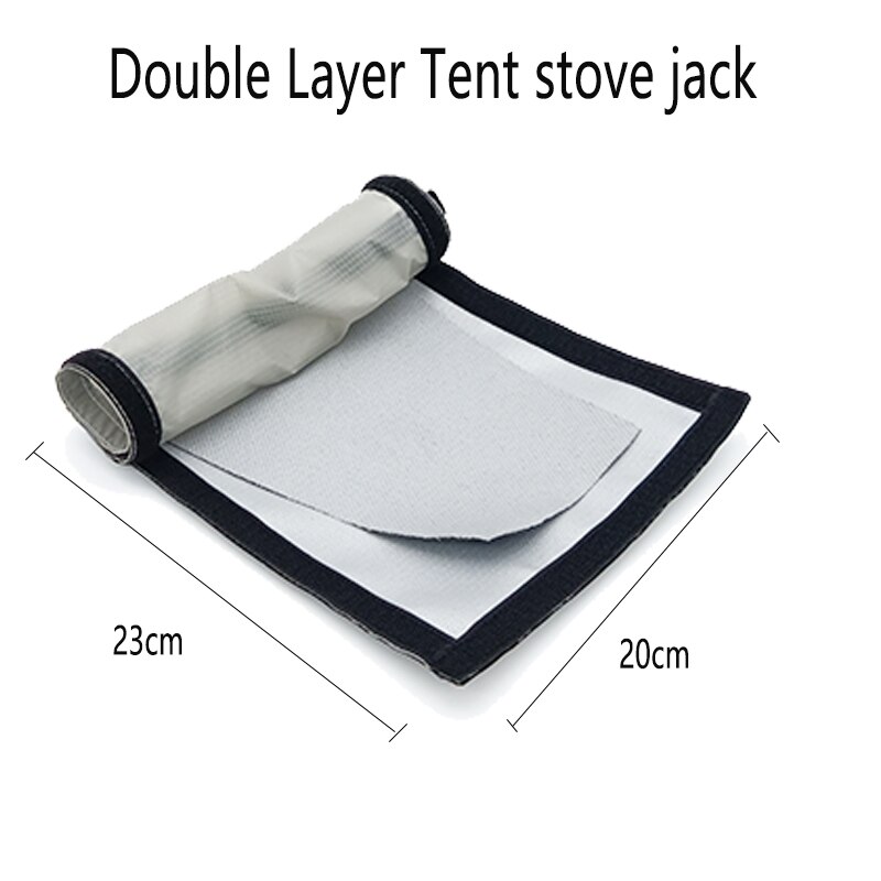 Tryhomy Tent Kachel Gat Jack Brandwerende Brandwerende Kachel Schoorsteen Pijp Jack Kit Accessoires Canvas Tipi Tent Kachel Jack: Double Layer