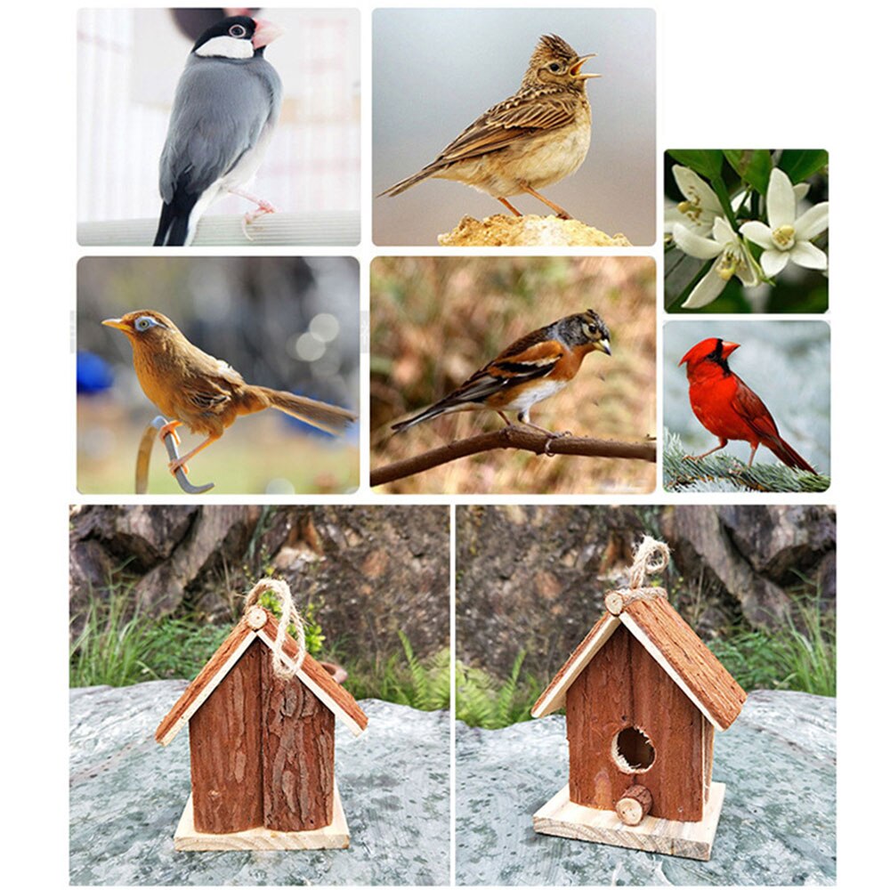 Wooden Bird House Hummingbird House Outside Hanging Handmade Outdoor Birdhouse Nest for Gardening Decoration