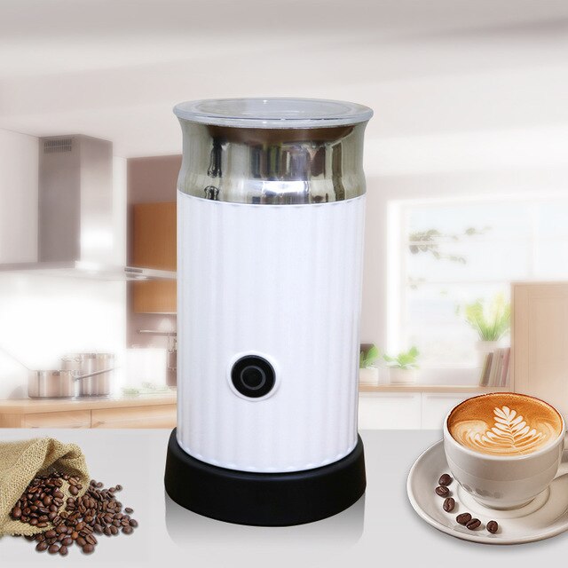 Automatisk mælkeskummer med beholder i rustfrit stål til blød skum cappuccino elektrisk kaffemaskine / køligt eu-stik