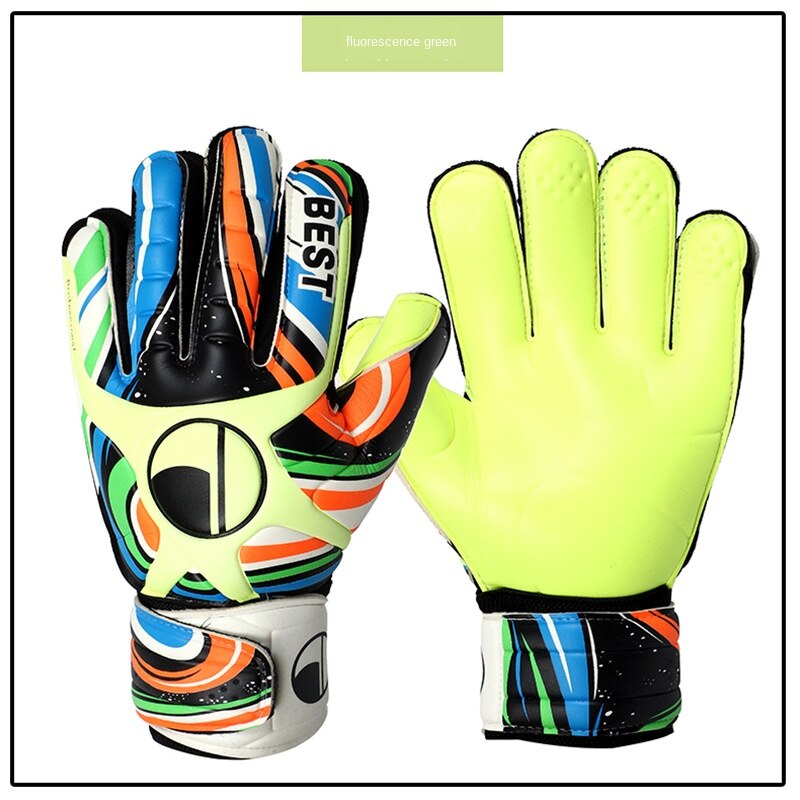 Latex Goalkeeper Gloves Soccer Goal Keepers Protective Kit Football Goalie Training Gloves Anti Slip Guantes Futbol: Blue / size 10