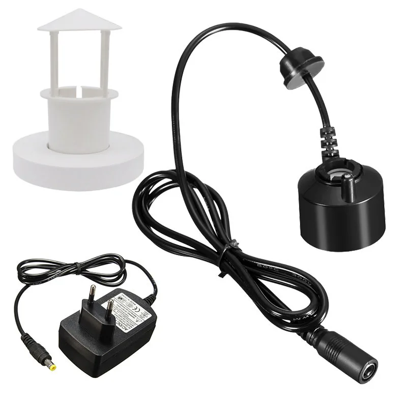 Elektrische Ultrasone Mini Mist Maker Fogger Fontein Vijver Mist Verstuiver Luchtbevochtiger met 12 LED Tuin Aquarium Decor: Roze