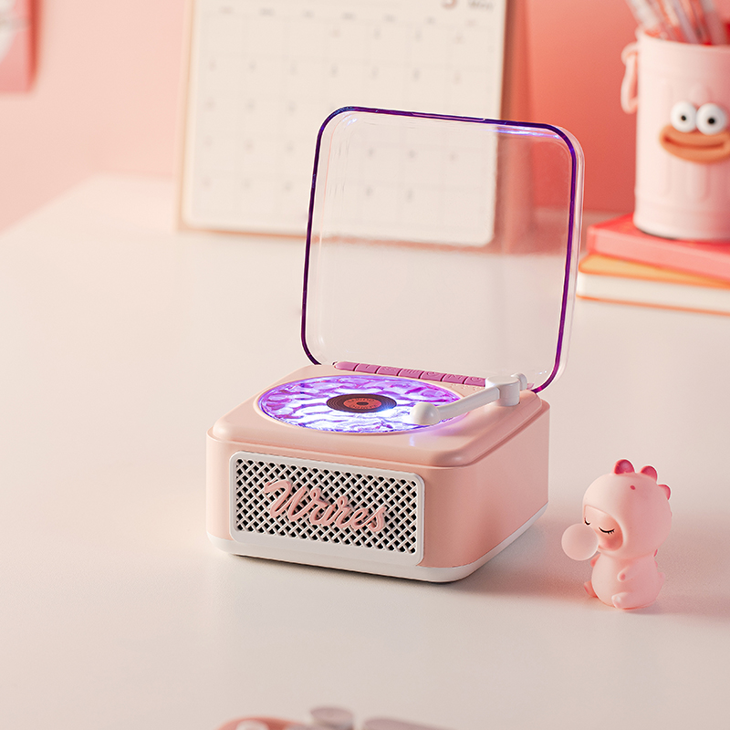 White Noise Bluetooth Speaker Mini Retro Portable Vintage Sleep Aid Bluetooth Speaker Subwoofer With RGB Light Support TF Card