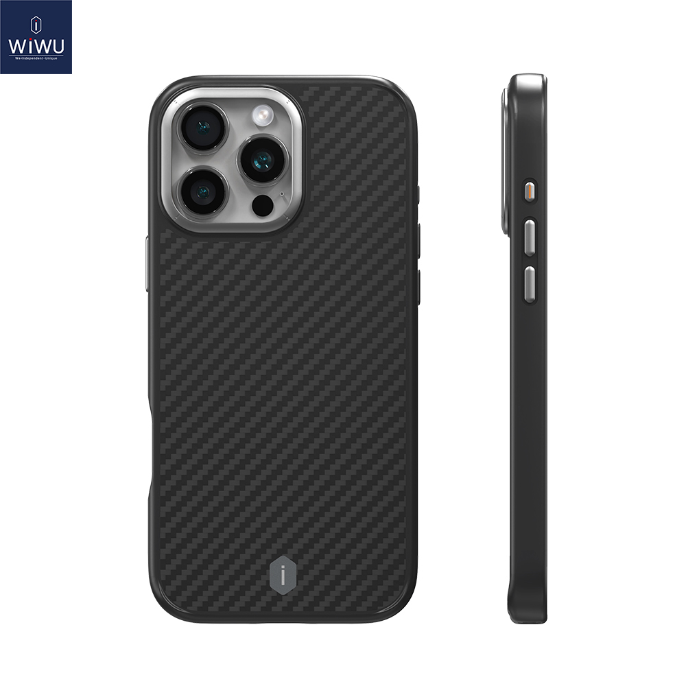 WiWU Kevlar Mobile Phone Case for iPhone 16 Pro Max TPU Frame Anti-fingerprint Case for iPhone 16 Pro N52 Magnetic Attached: For iPhone 16 Pro Max