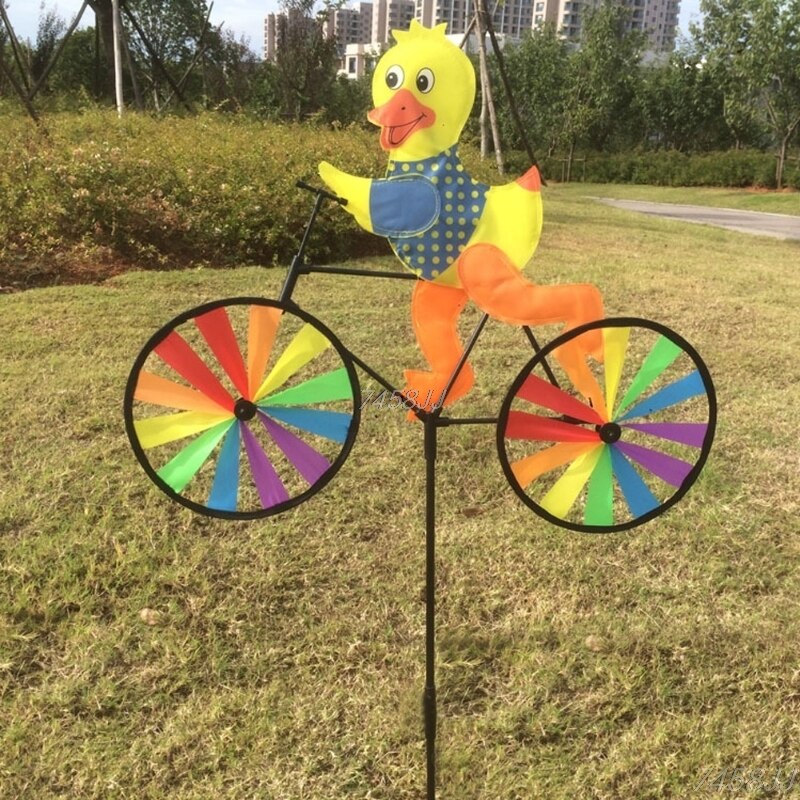 Conejo abeja tigre en bicicleta DIY molino de viento Animal bicicleta giratoria de viento giratoria jardín césped Gadgets decorativos niños juguetes al aire libre: Duck