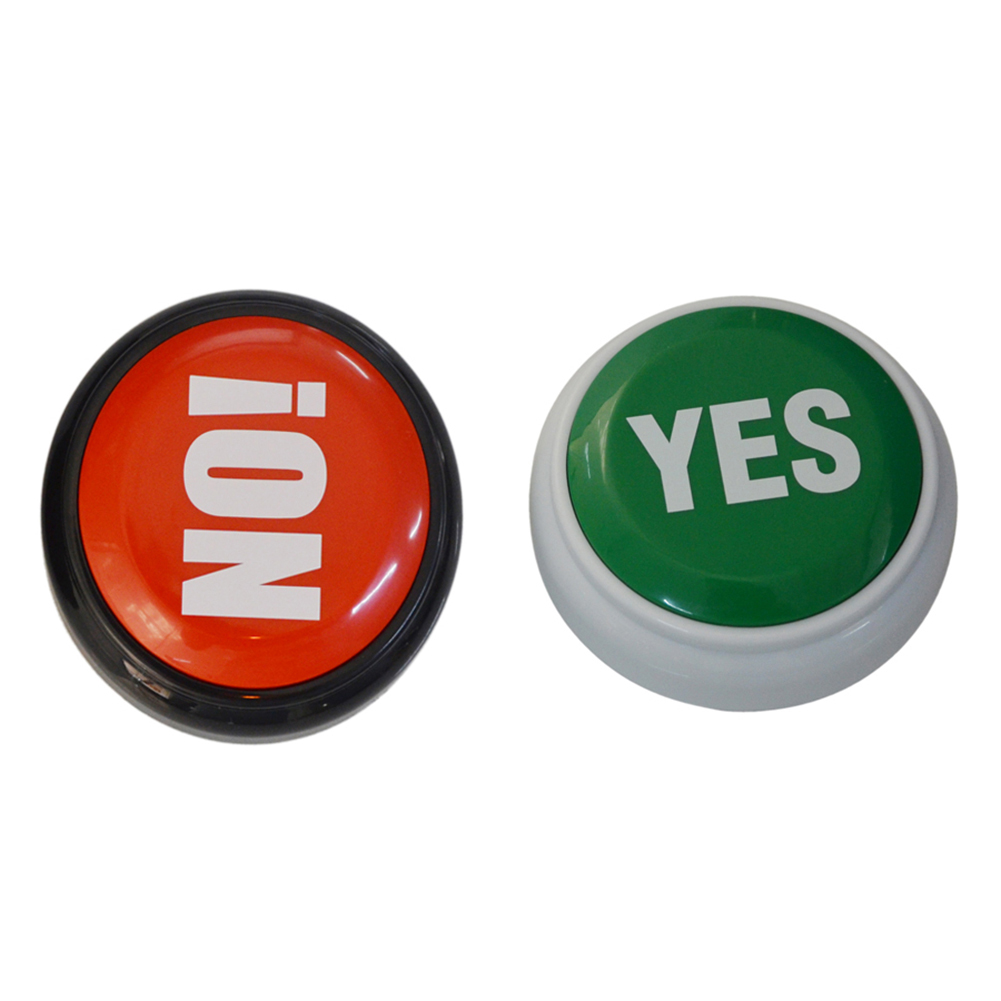 2Pcs Electronic Talking YES NO Sound Button Toy Green Red Event Party Supplies